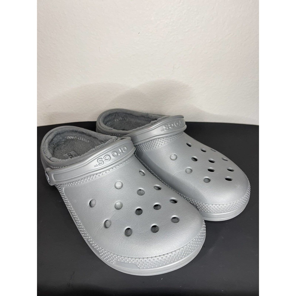 Crocs Mens Dual Comfort Classic Gray Winter Lined Clogs Men's Size 12